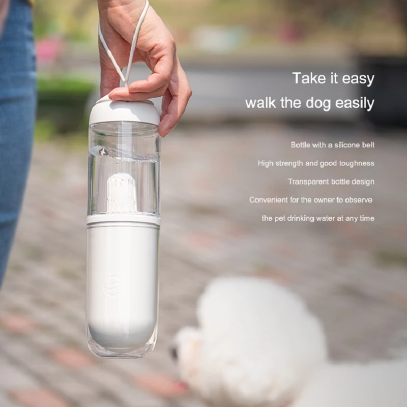 Portable Pet Travel Water Bottle – 330ml One-Click Dispenser