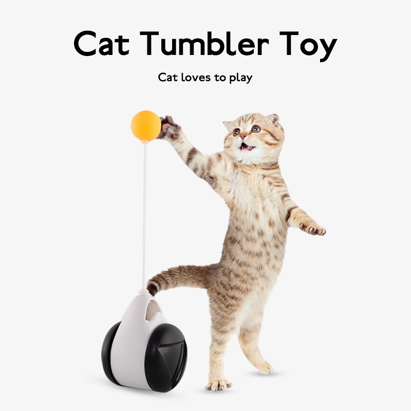 Swinging Balance Wheel Cat Toy – Interactive Tumbler with Ball