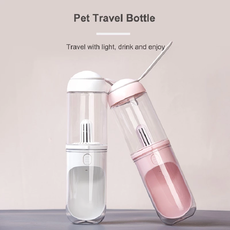 Portable Pet Travel Water Bottle – 330ml One-Click Dispenser