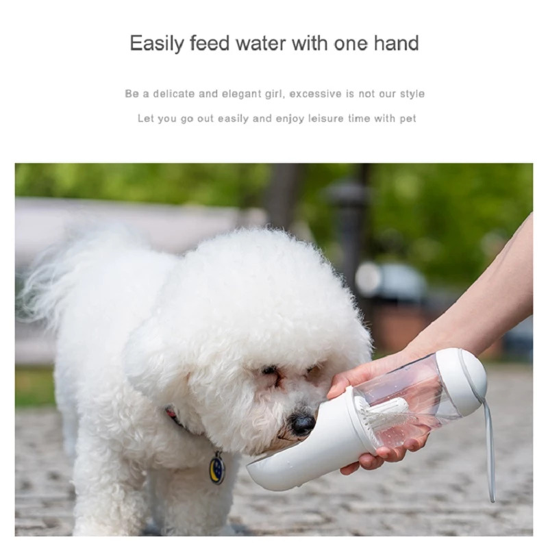 Portable Pet Travel Water Bottle – 330ml One-Click Dispenser