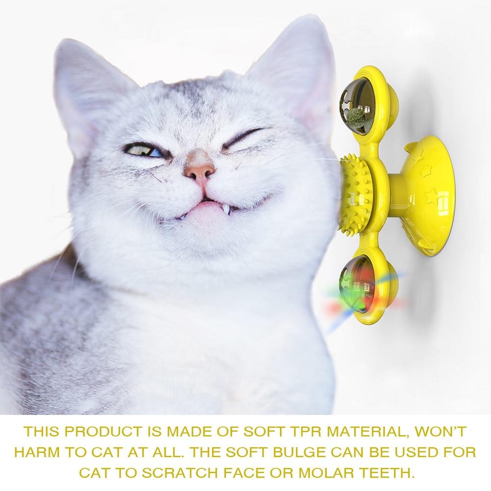 Spinning Windmill Cat Toy – Suction Cup Interactive Play Toy
