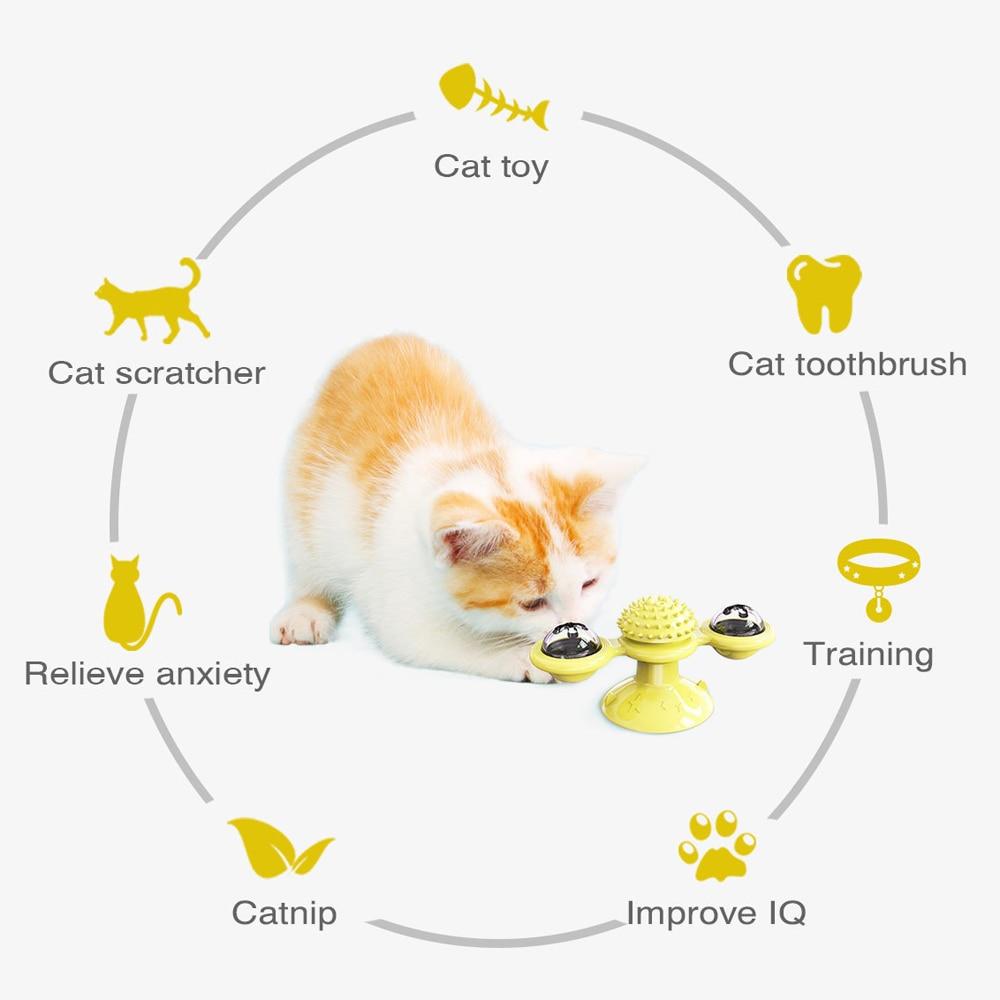 Spinning Windmill Cat Toy – Suction Cup Interactive Play Toy
