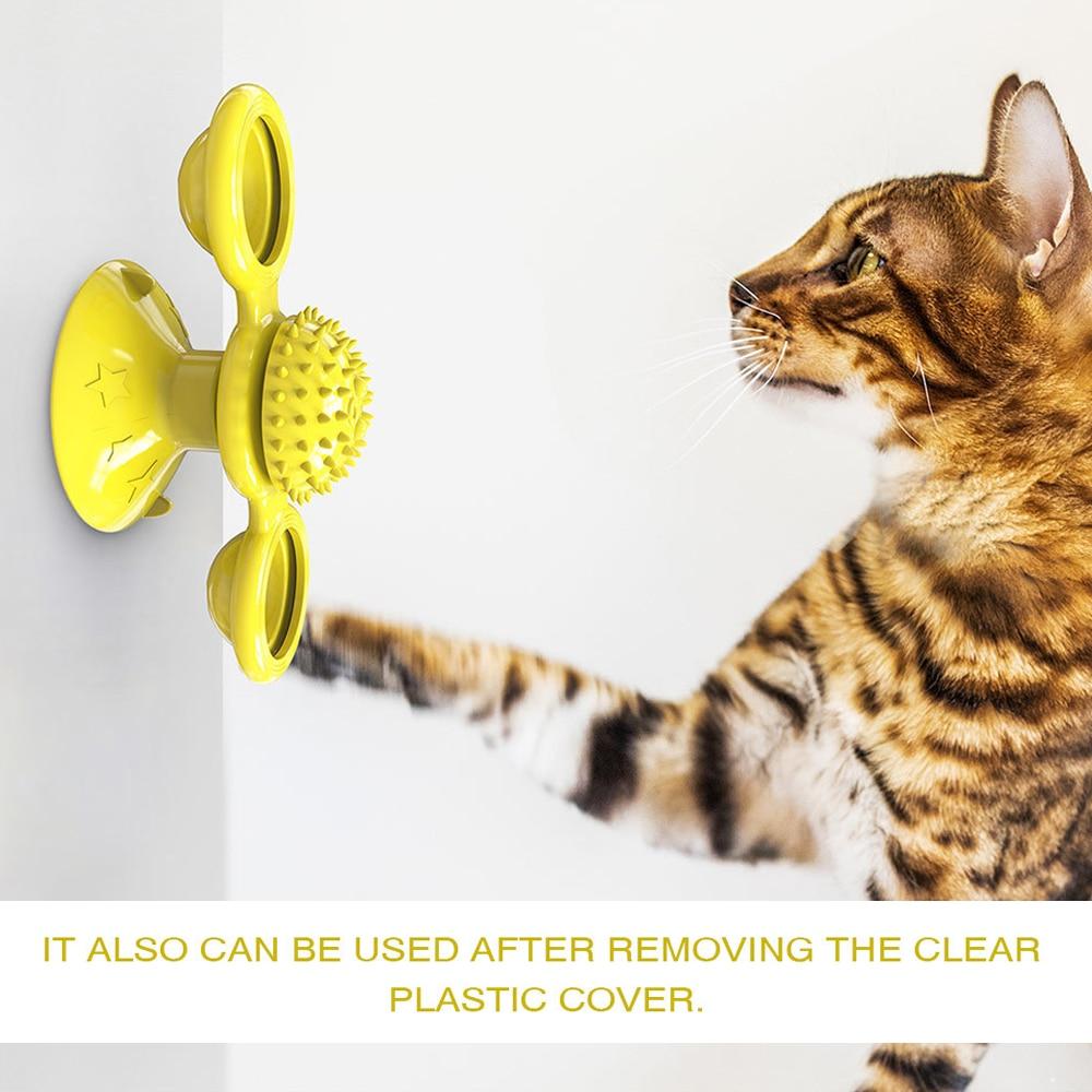 Spinning Windmill Cat Toy – Suction Cup Interactive Play Toy