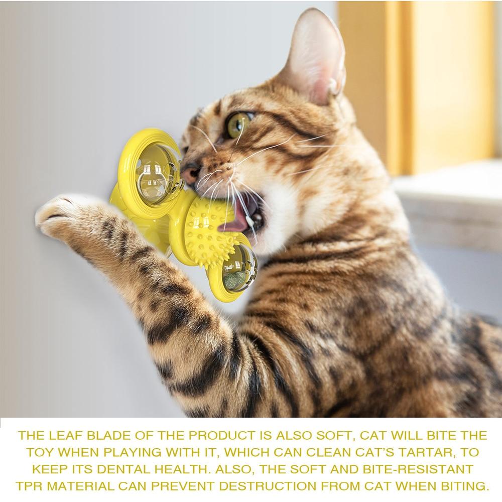 Spinning Windmill Cat Toy – Suction Cup Interactive Play Toy