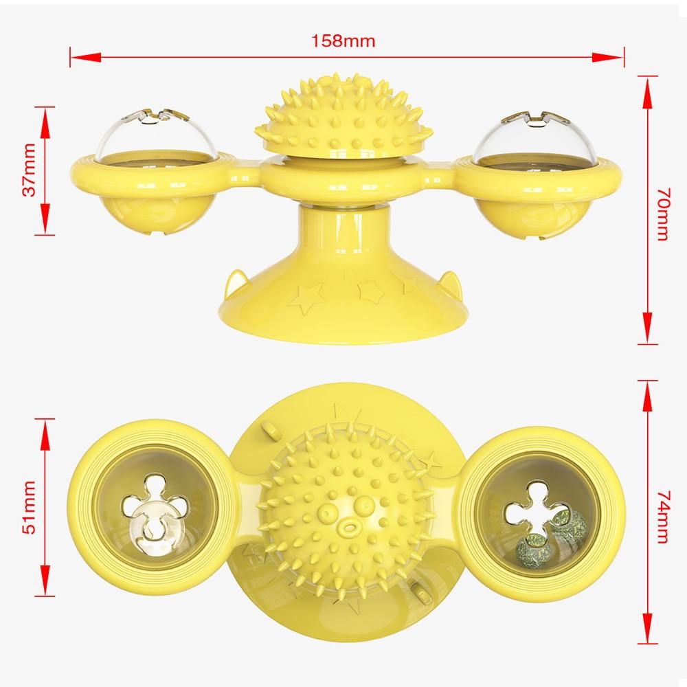 Spinning Windmill Cat Toy – Suction Cup Interactive Play Toy