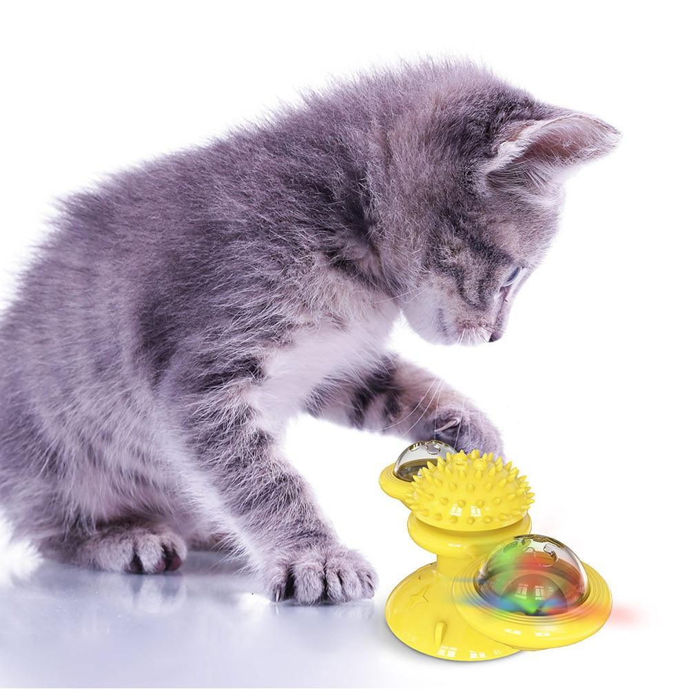 Spinning Windmill Cat Toy – Suction Cup Interactive Play Toy